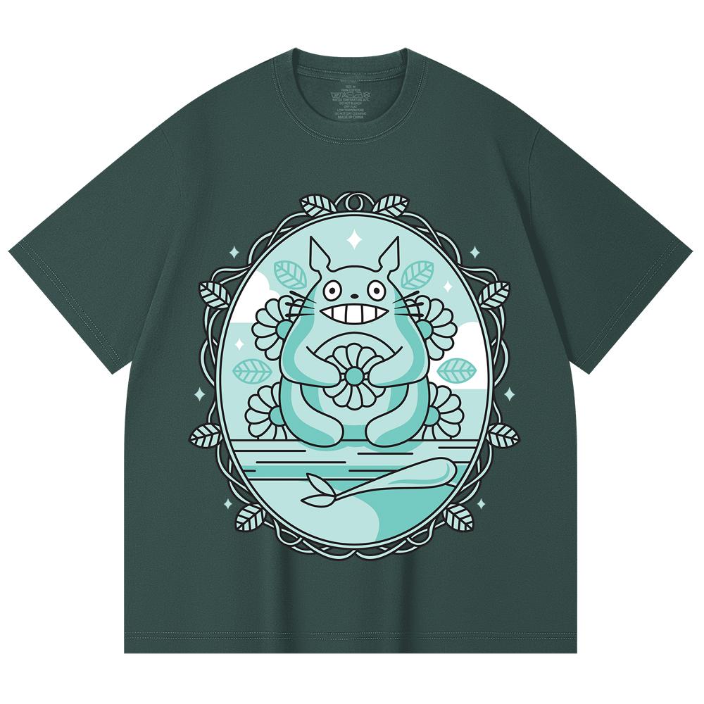 230 Gsm 100% Cotton Ghibli V6 Totoro Print Unisex Heavy Cotton T Shirt