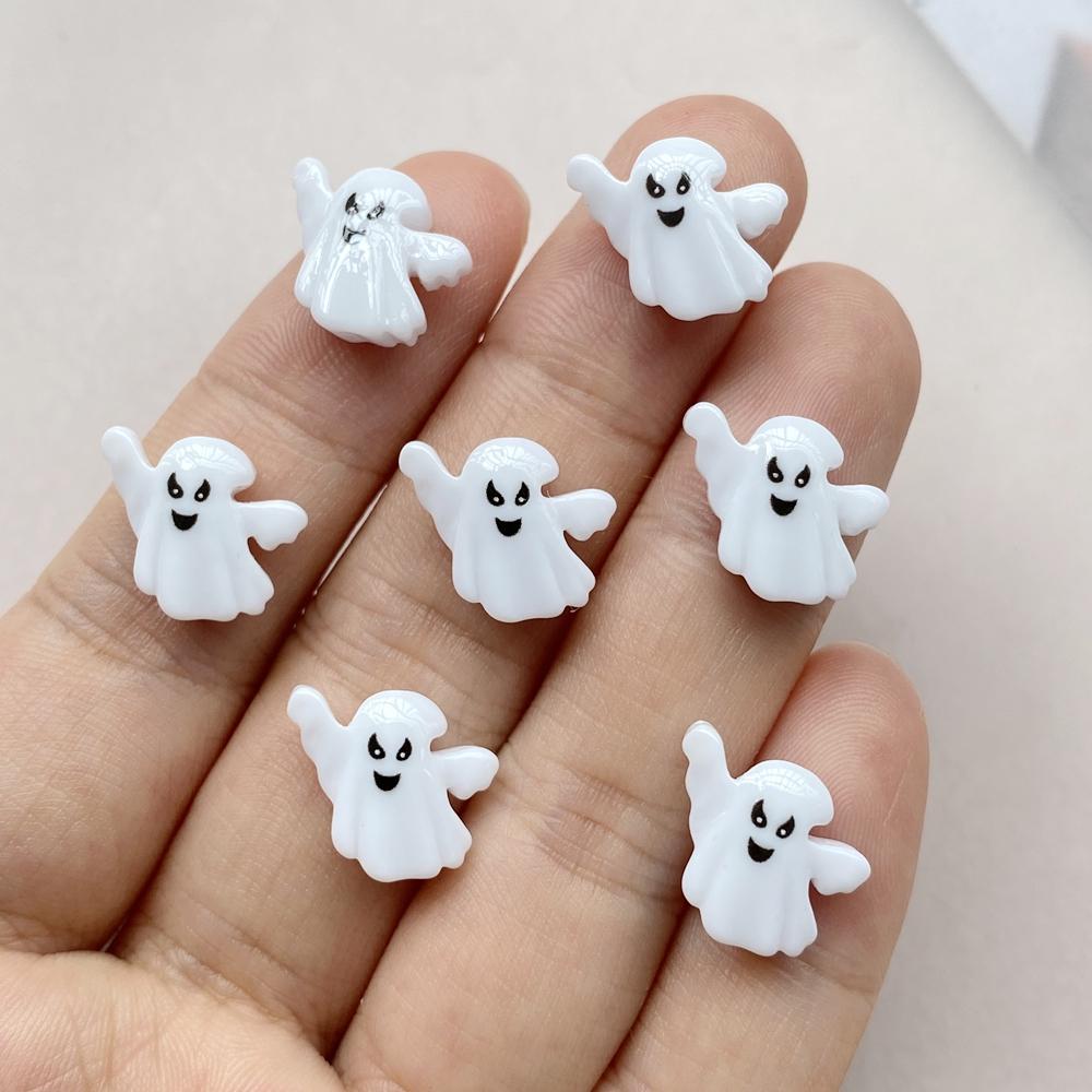 20Pcs Cute Cartoon Halloween cat, pumpkin, bat Nail Art Resin Designer Charms DIY Craft For Nail 3D Decorations Jewelry