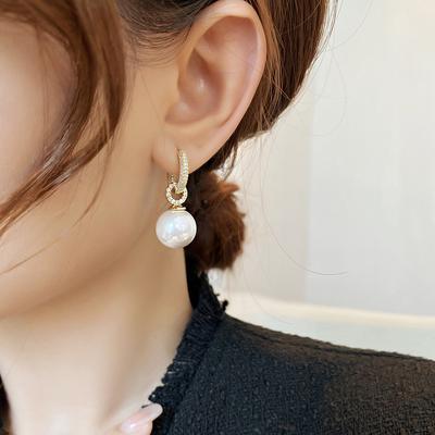 Pendant 1 Pair for Girls Copper Imitation Pearl Elegant Perfect for Daily Wear and Gift Giving Earrings Fashion Jewelry  Handmade