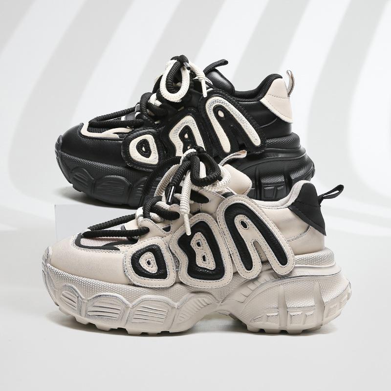 Casual women's shoes platform spring dad shoes new ins trendy breathable height increase fashion versatile retro sneakers women