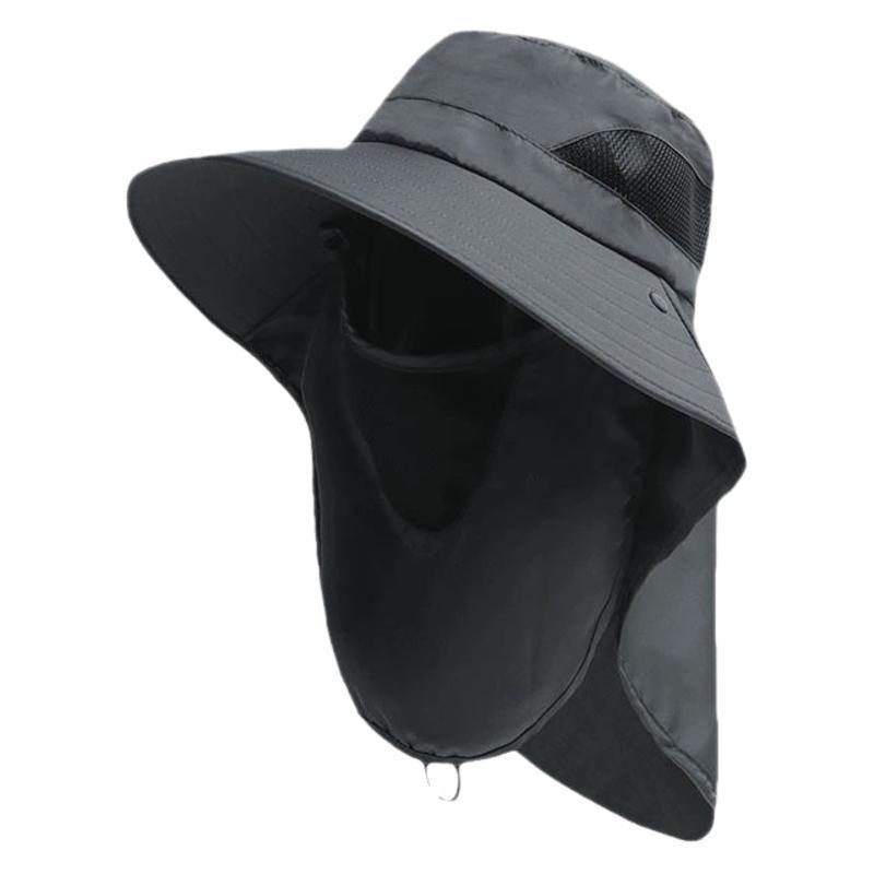 Popular Japanese-Style Men's Wide Brim Sunshade Hat for Fishing, Mountaineering, and Jungle Adventures