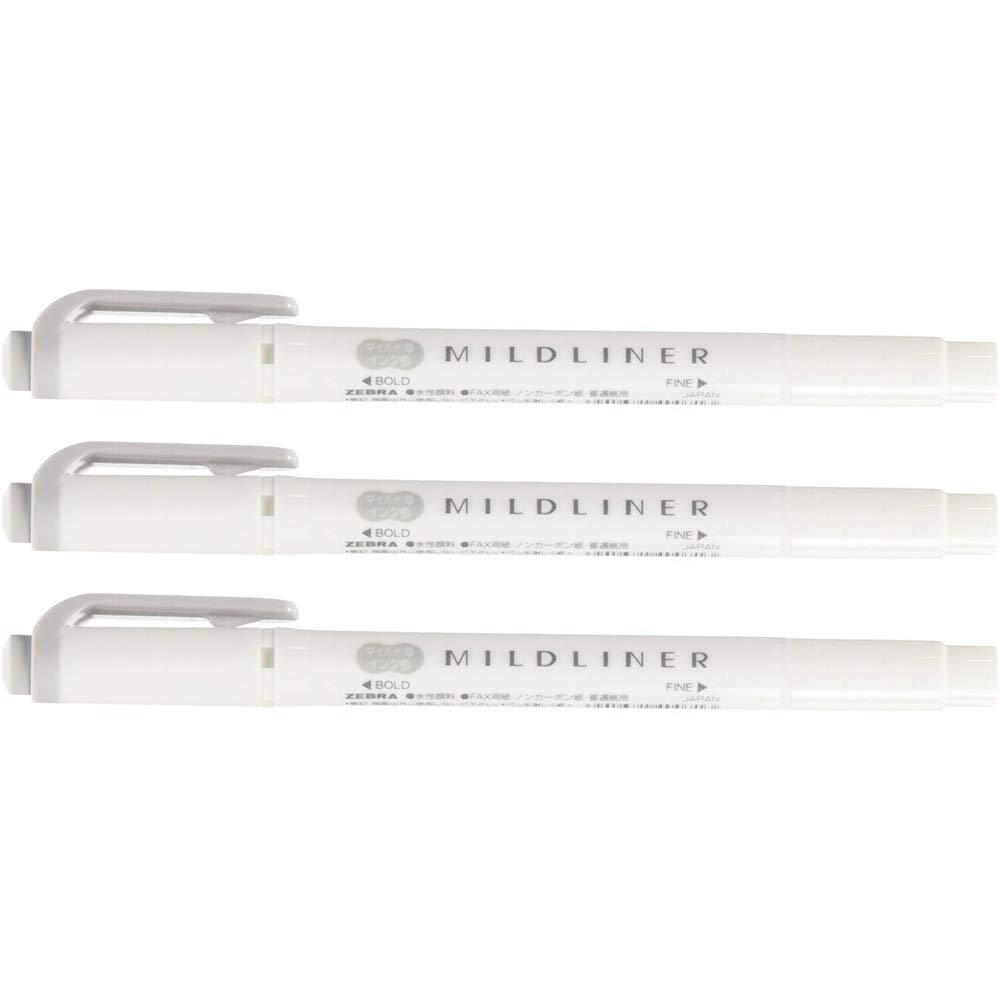 ZEBRA Mildliner Mild Gray WKT7-MGR 3-Pack серый