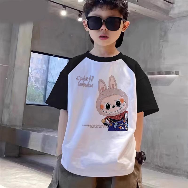 

Мультяшная Графическая Детская Взрослая Футболка с Принтом Labubu Летняя Мужская и Женская Мода Футболка с Коротким Рукавом Топ Пуловер 110