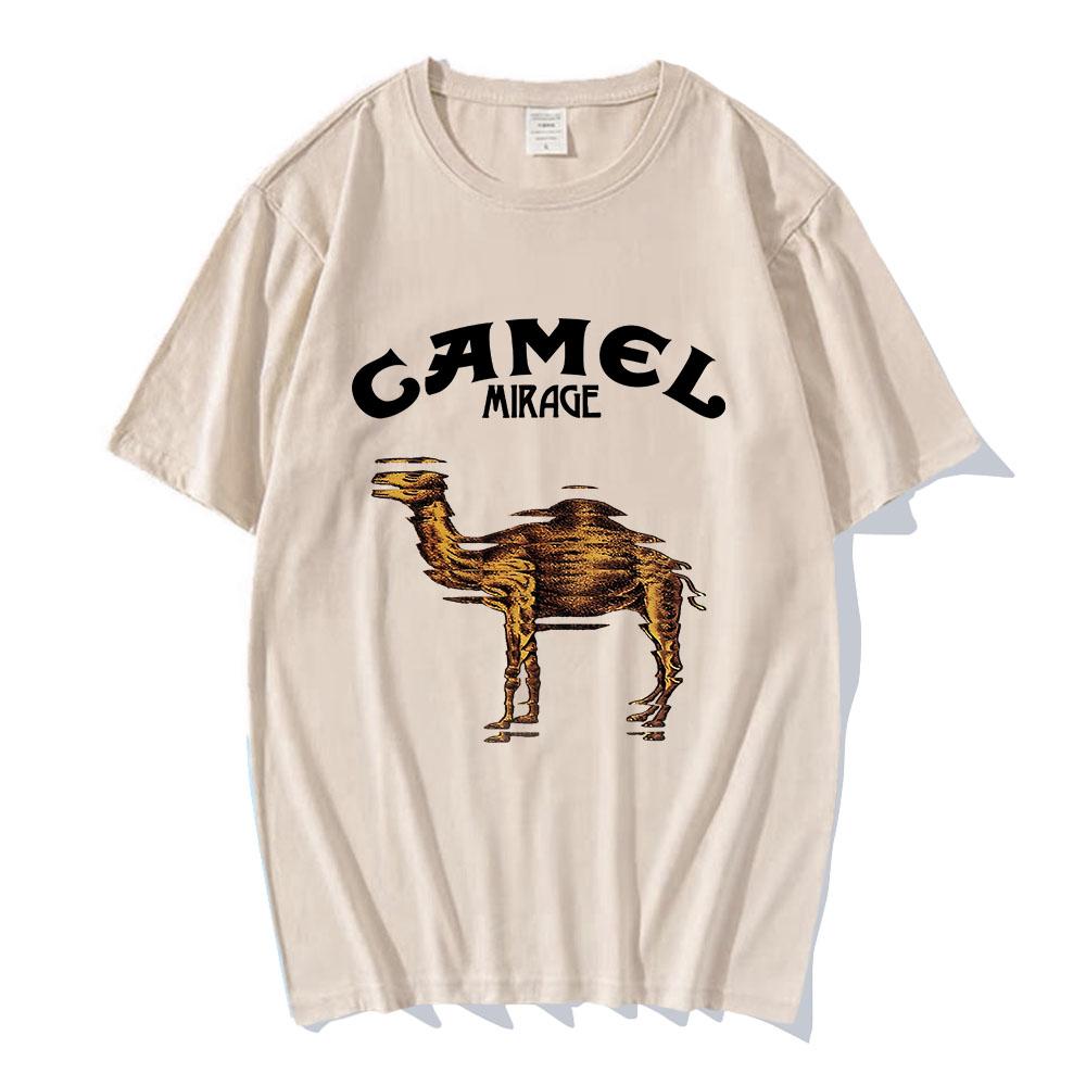 Retro Camell Cigarettes T-Shirt Vintage Cotton Male Tops Tees Short Sleeve Casual Streetwear Men Women Clothing Harajuku T Shirt