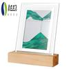 AEE2-Arte com Areia Lâmpada Noturna Móvel Artesanato Areia Movediça Paisagem 3D Quadro de Areia Fluida Ampulheta Presente Luz de Mesa Noturna LED
