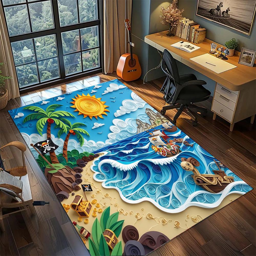 One Piece Luffy Gamer Bedroom Decor Large Area Non Slip Washable Floor Mat Rug Carpet Home.-TING