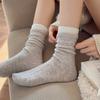 Simple and Versatile Wool Socks for Autumn and Winter, Boneless Socks, Mid-calf Socks, Color-blocked Double-screw Pile Socks