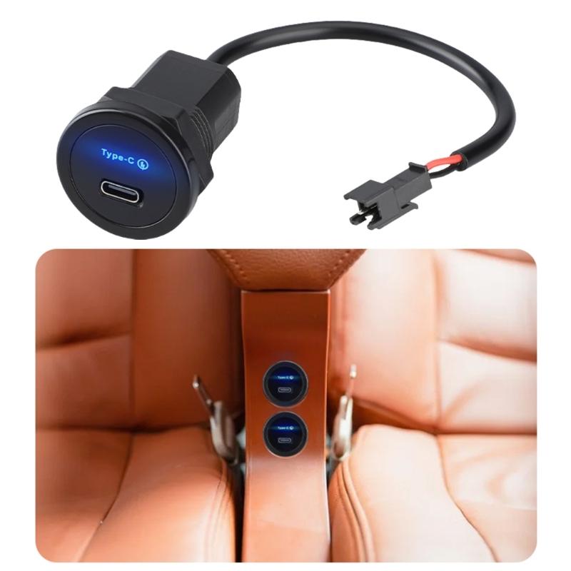 12V/24V PD3.0 Typ-C-Anschluss Auto-Ladebuchsen, Schnelllade-USB-Panel für LKW-Bus