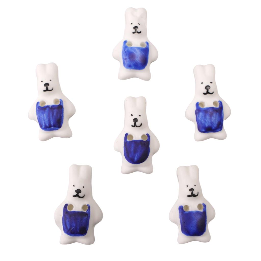 Lovely Ceramic Button Cartoon Ceramic Beads Cartoon Rabbit Puppy Button Beads DIY Jewelry Beads DIY Clothing Beads 1pc