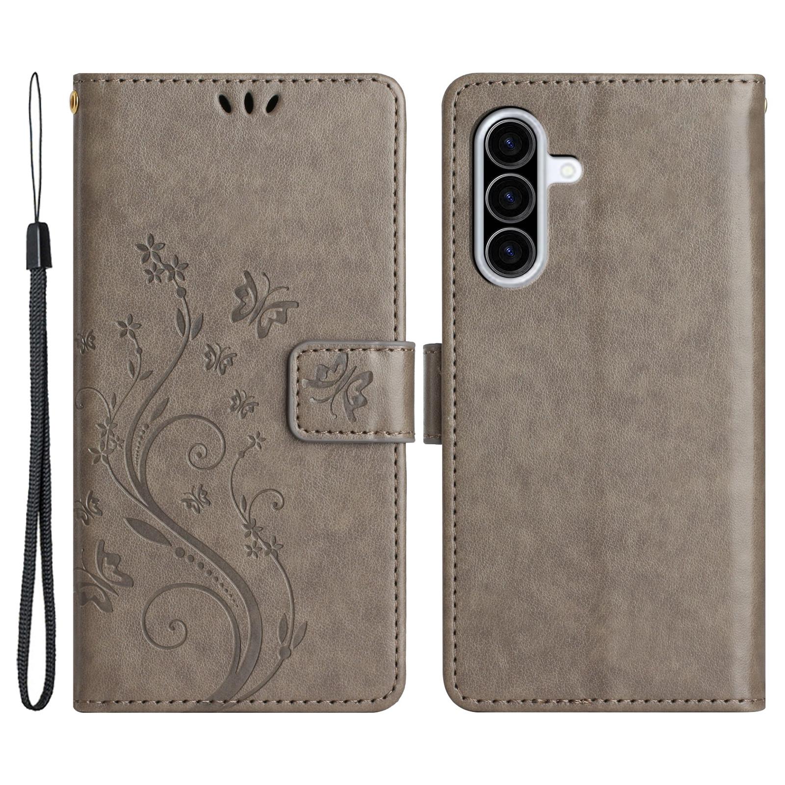 

Чохол-гаманець зі штучної шкіри для Samsung Galaxy A26 5G з ремінцем Grey