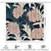 High-Quality Fabric Shower Curtain with White Hibiscus Flowers Printed in Greenish Blue Perfect Decor for Your Bathroom
