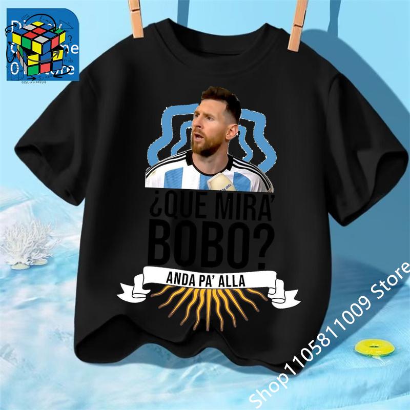 Messi Fußball für 4-14 Jahre Sommer 2026 Kinderkleidung Coole T-Shirts für Kinder Stich Jungen Kinderbekleidung