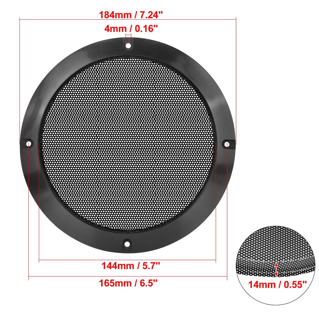 uxcell Speaker Grille Glossy Audio Speaker Cover Mesh Subwoofer Grille Protector Metal Black 2 Pack 6.5 Inch