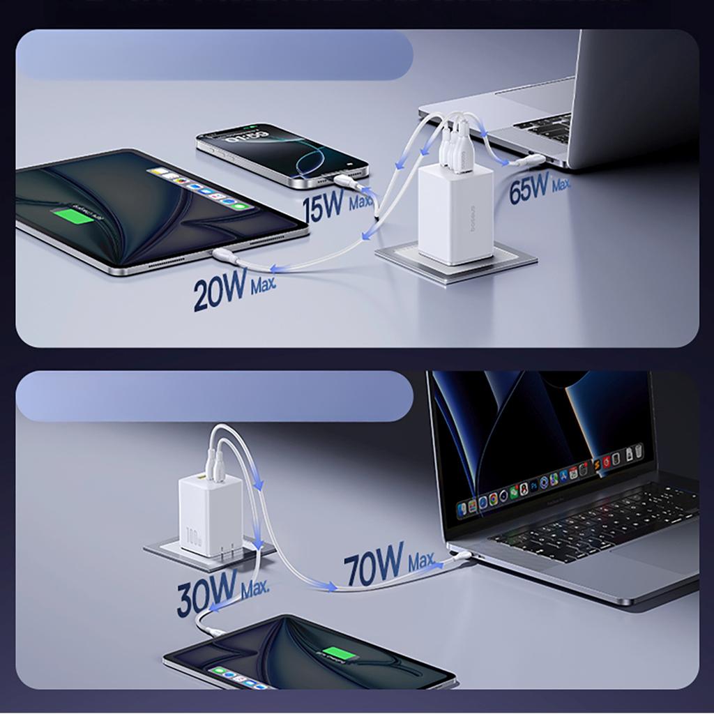 Ładowarka sieciowa EnerFill FE11 2x USB-C USB-A 100W - weiß