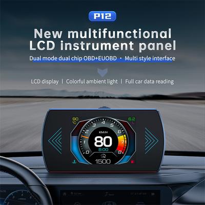 P12S Auto Obd2 Head-Up-Display Duales System Für Hud Obd Auto-Anzeige Intelligentes Digitales Messgerät Geschwindigkeit Kraftstoff Fehlercode Lesen Fahrcomputer