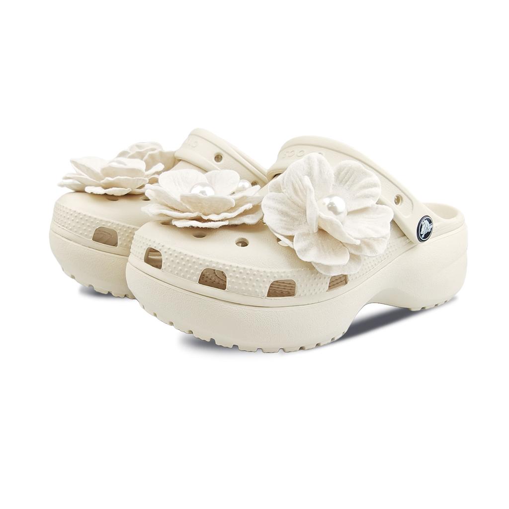 Crocs Classic Platform Clog EVA Camellia Casual Comfort Hole Shoes Women's White