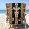 Custom Name Beach Towel Orleans Saints Logo Beach Towel, Soft Microfiber, Gift for Her/Him, Birthday, for Pool, Beach, Travel, Fan gifts