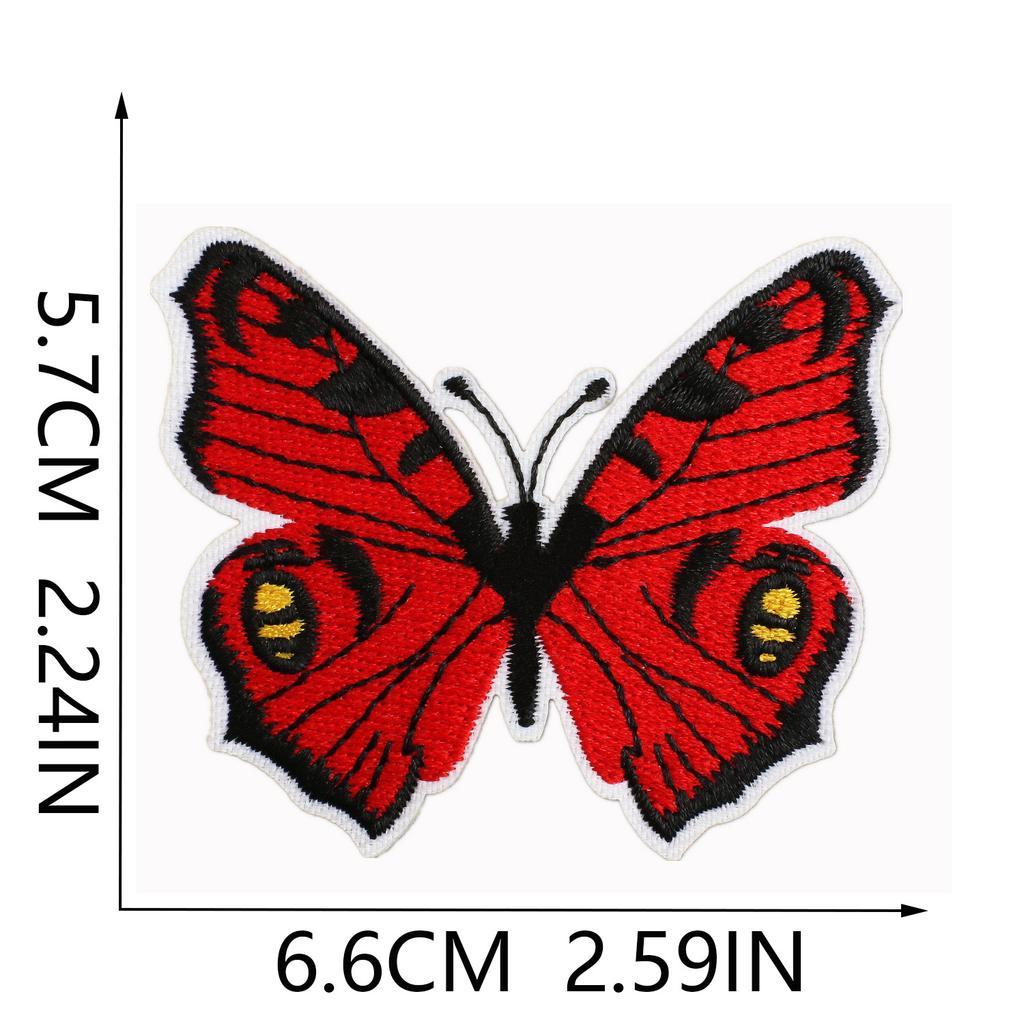 Butterfly World Embroidery Cloth Sticker Colored Flower Butterfly Computer Embroidery Label Clothes Decorative Patch Sticker Blue Butterfly