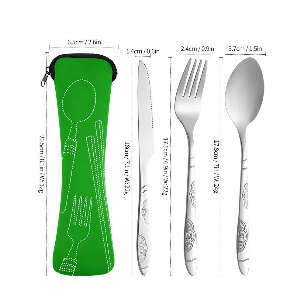 Compact Stainless Steel Cutlery Set: Spoon, Fork, Chopsticks, Knife - Ideal for Outdoor Travel