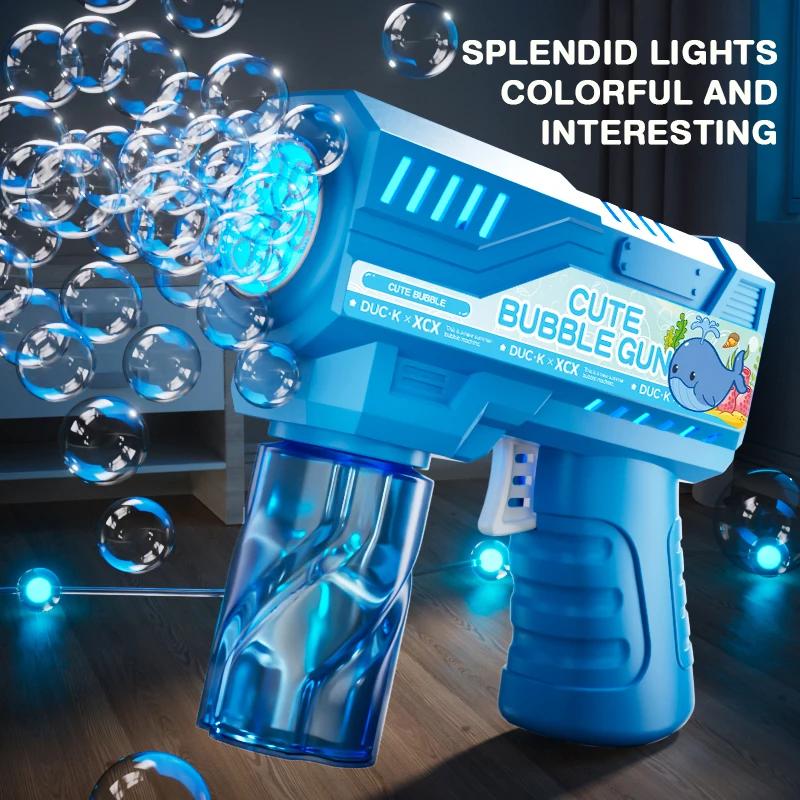 6-hole Children Outdoor Bubble Toy 6-hole Handheld Bubble Gun Outdoor Activity Birthday Party Gift Without Battery Bubble Water