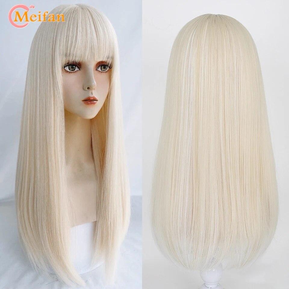 Synthetische lange Ombre bunte Cosplay Lolita Harajuku Perücke mit Pony natürliche wellige Halloween rosa lila blau tägliche Perücken