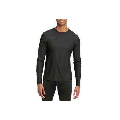 HOKA ONE ONE Minimalistisches Bequemes Einfarbiges Langarm-T-Shirt Herren Oberteile 1175772-BLK