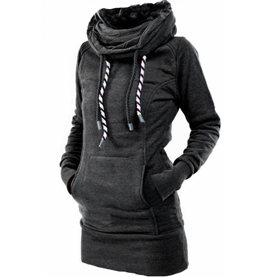 Turtleneck Pullover Robe Plain Thick Hoodies Warm Tunic Sweatshirt Embroidered Star Long Hoodie Dress Women