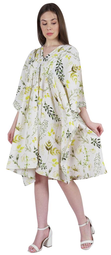 Moomaya Womens Short Kaftan Cover Up Night Dress Kaftan Gown Kimono