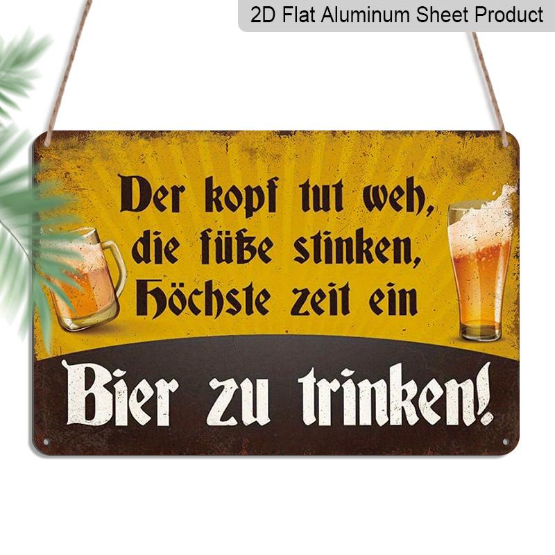 

2D Flat, 1pc Vintage Aluminum Metal Sign It s High Time To Drink A Beer - Retro Wall Art for Bar, Kitchen, Pub Decor - 8x12 Inch Rustic Gift for 20*30cm