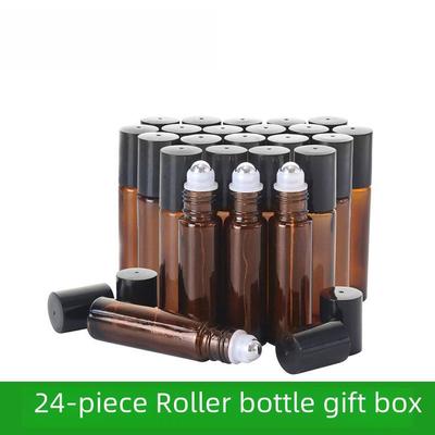 Set Scatola Regalo: Flaconi roll-on in vetro marrone e blu da 10 ml per profumo o oli essenziali.