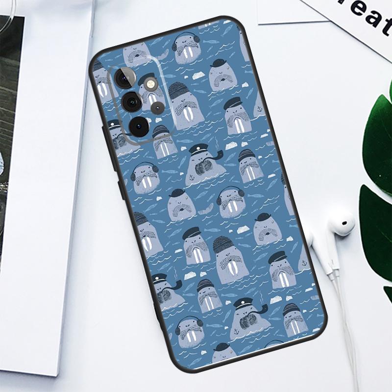 Cute Walrus For Samsung Galaxy A55 A54 A35 A15 A34 A14 A53 A33 A13 A05 A06 A16 A22 A32 A52 Phone Case