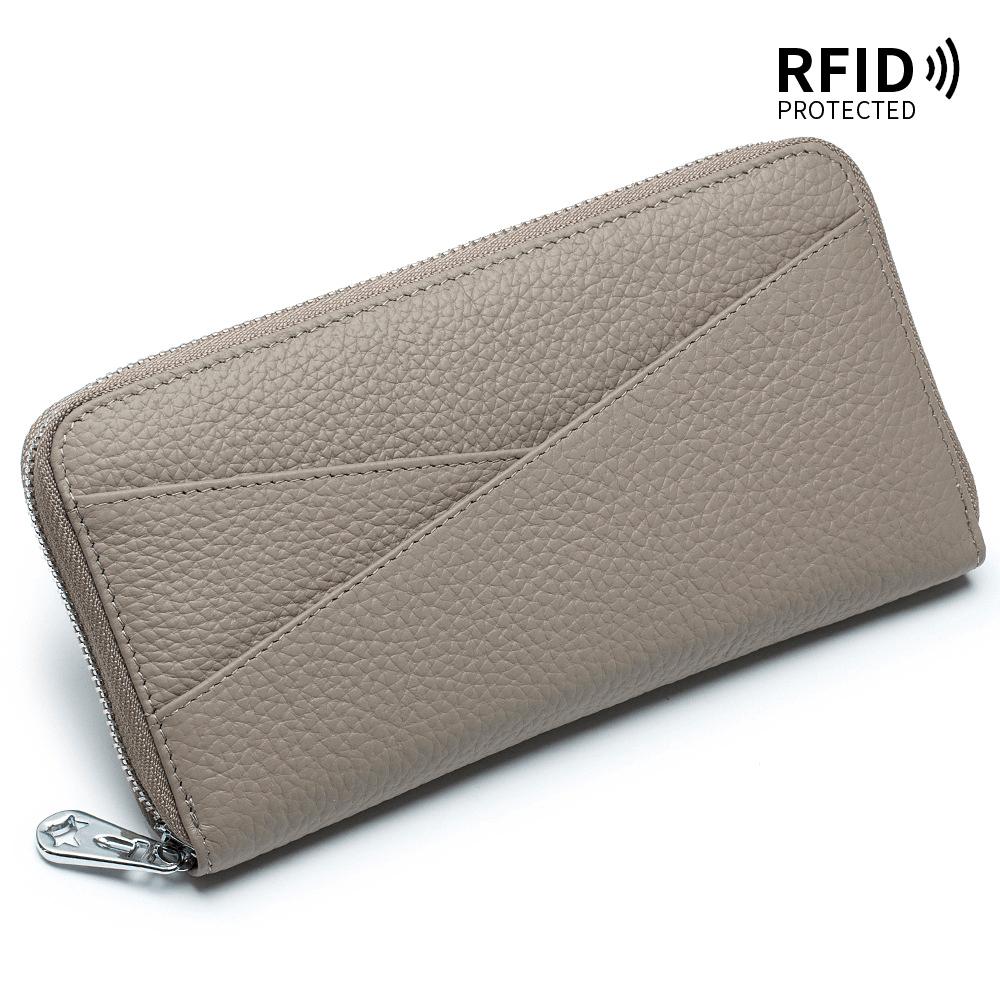 Portefeuille long japonais pour femme Sac à cartes RFID grande capacité Sac de soirée tendance Sac pour téléphone portable gray multicolore