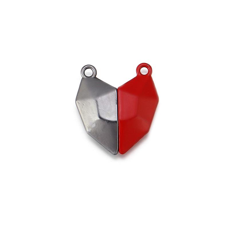 3pairs 18mm Alloy Heart-Shaped Stereoscopic Magnetic Clasps For DIY Necklace Jewelry Making Accessories