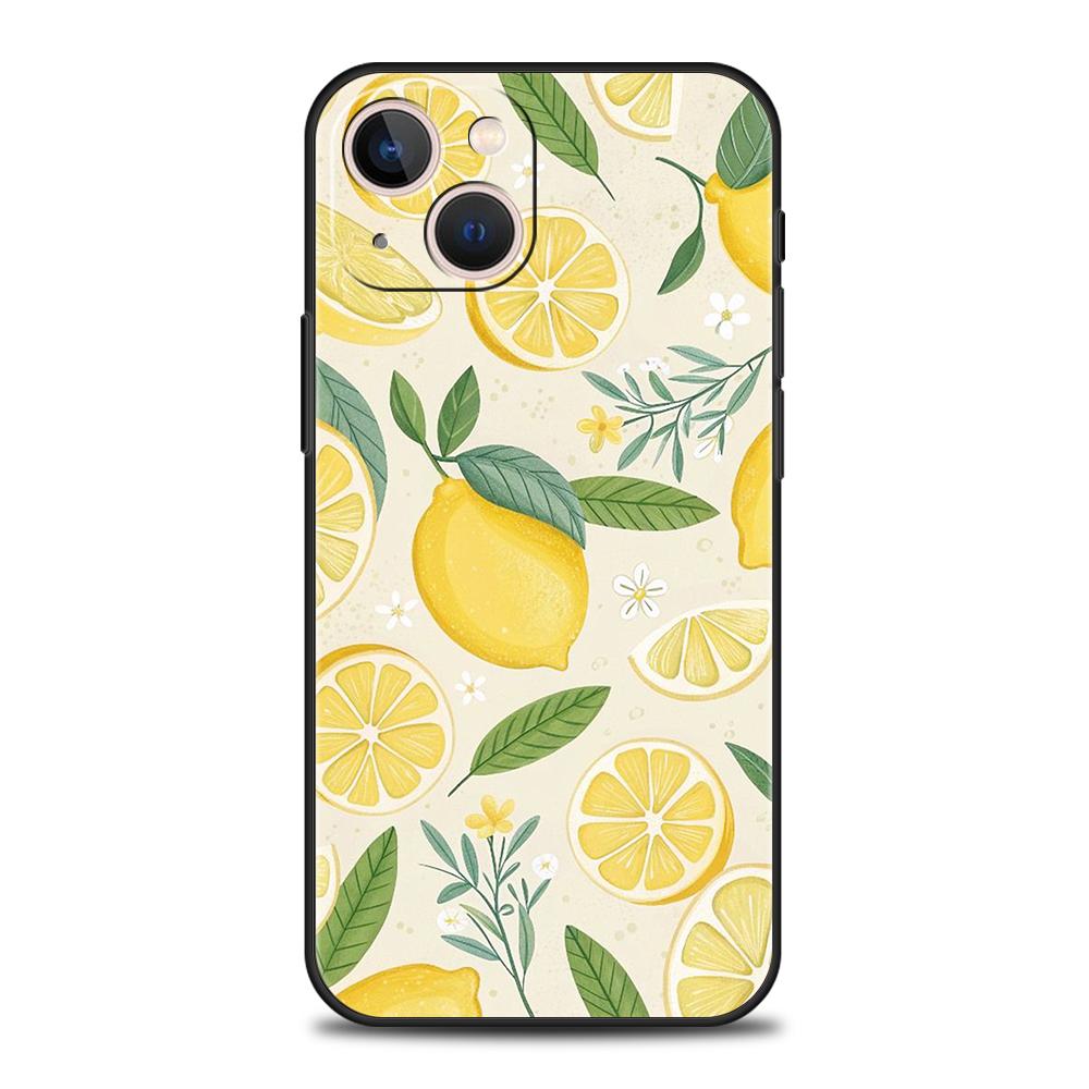 

Phone Case Cover for iPhone 17 16 15 14 13 12 Pro Max 11 Pro Max 17 AIR Plus Soft TPU Shell Fresh Summer Fruit Lemon Cherry Bags iPhone 14 Pro