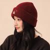 Korean version ins cute embroidered knitted hat puppy wool hat thickened warm hat female simple versatile show small face