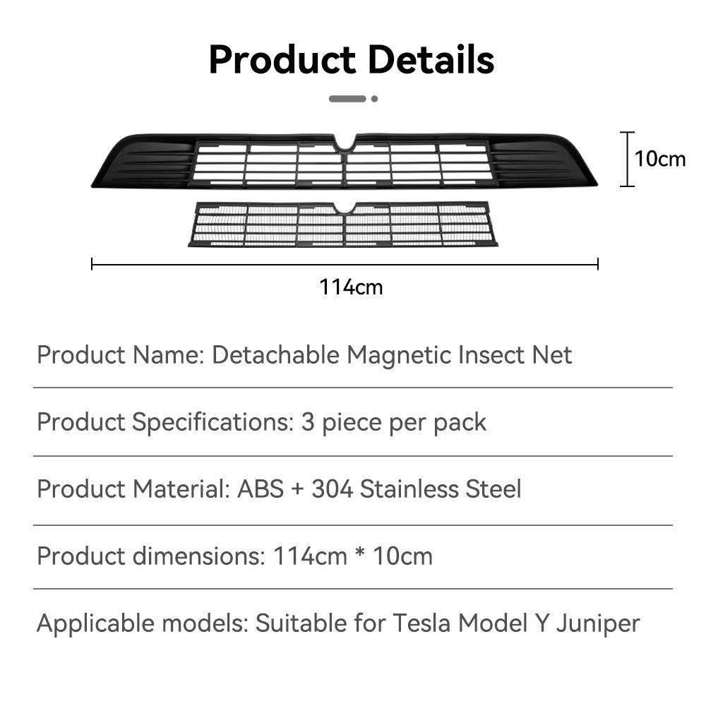 ALP1 YZ for Tesla Model Y Juniper Front Protective Grille Guard Aluminum Alloy Magnetic Grille Anti-Insect Mesh Vehicle Accessories