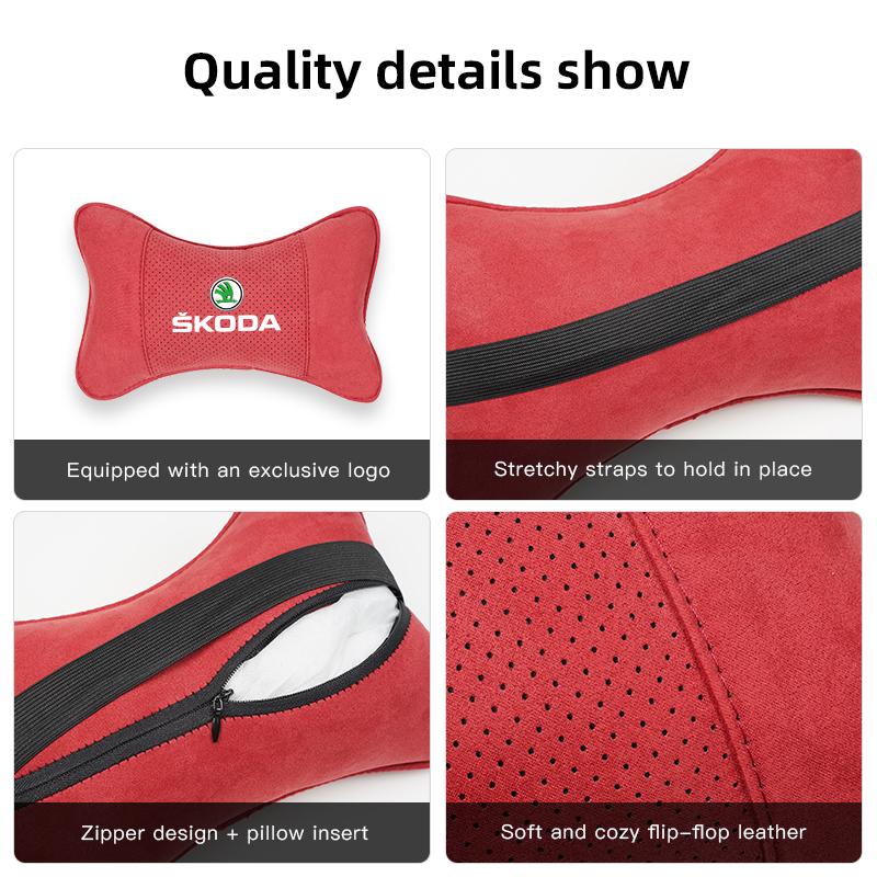 Car Headrest Memory Foam Neck Pillow Auto Accessories For Skoda Octavia A5 A6 Mk3 Fabia Kamiq Kodiaq Karoq Yeti Rapid Vrs Superb ulsh63
