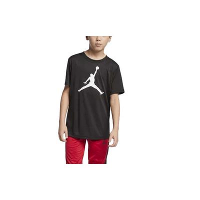 Kinder Rundhals Logo Print Lässiges Kurzarm T-Shirt Kinder Oberteile Schwarz HA2543-023
