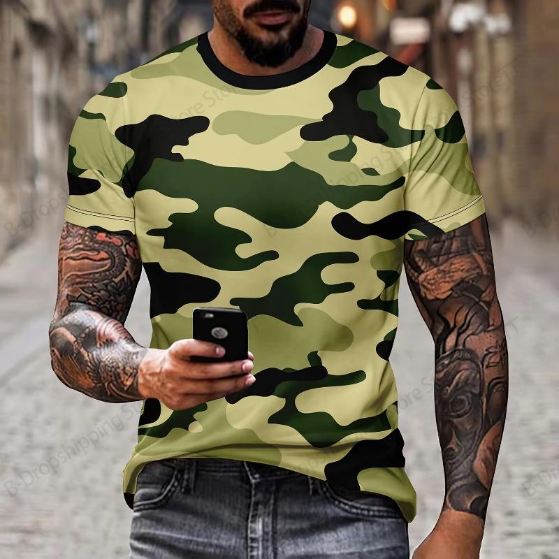 2026 New Tactical Concealment Camouflage 3D Printed T-shirt Men Women Fashion Sports Short Sleeve