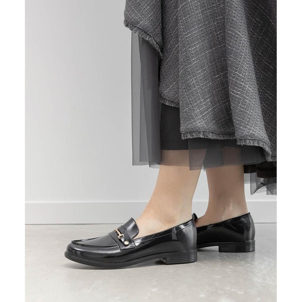 RANDA Women's Bit Loafer Rain Shoes KH36142 Black 22.5cm 2E