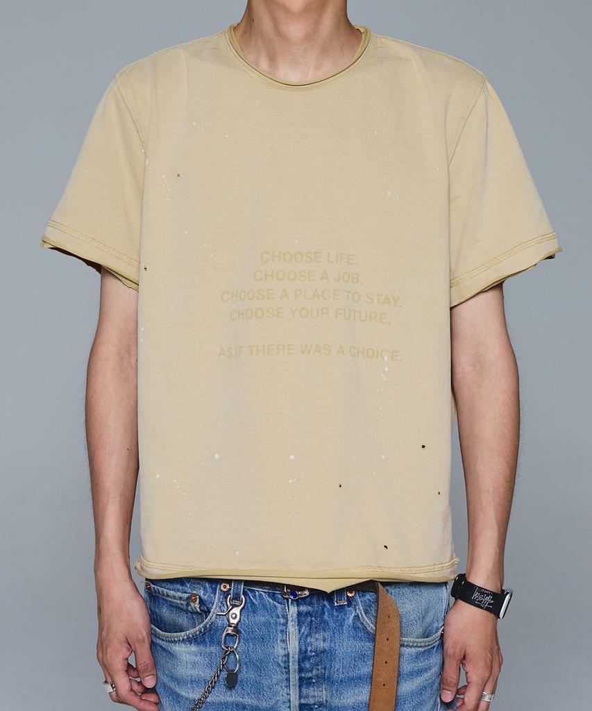 Deoopisyeollepyuji Laser Etched T-Shirt Beige