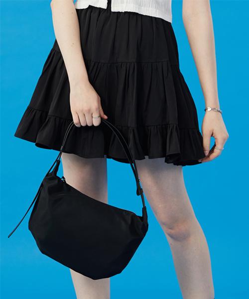 KOLEAT Women Cooling Refrigerator Tiered Pleated Mini Skirt [Black] Short Skirt Ver.