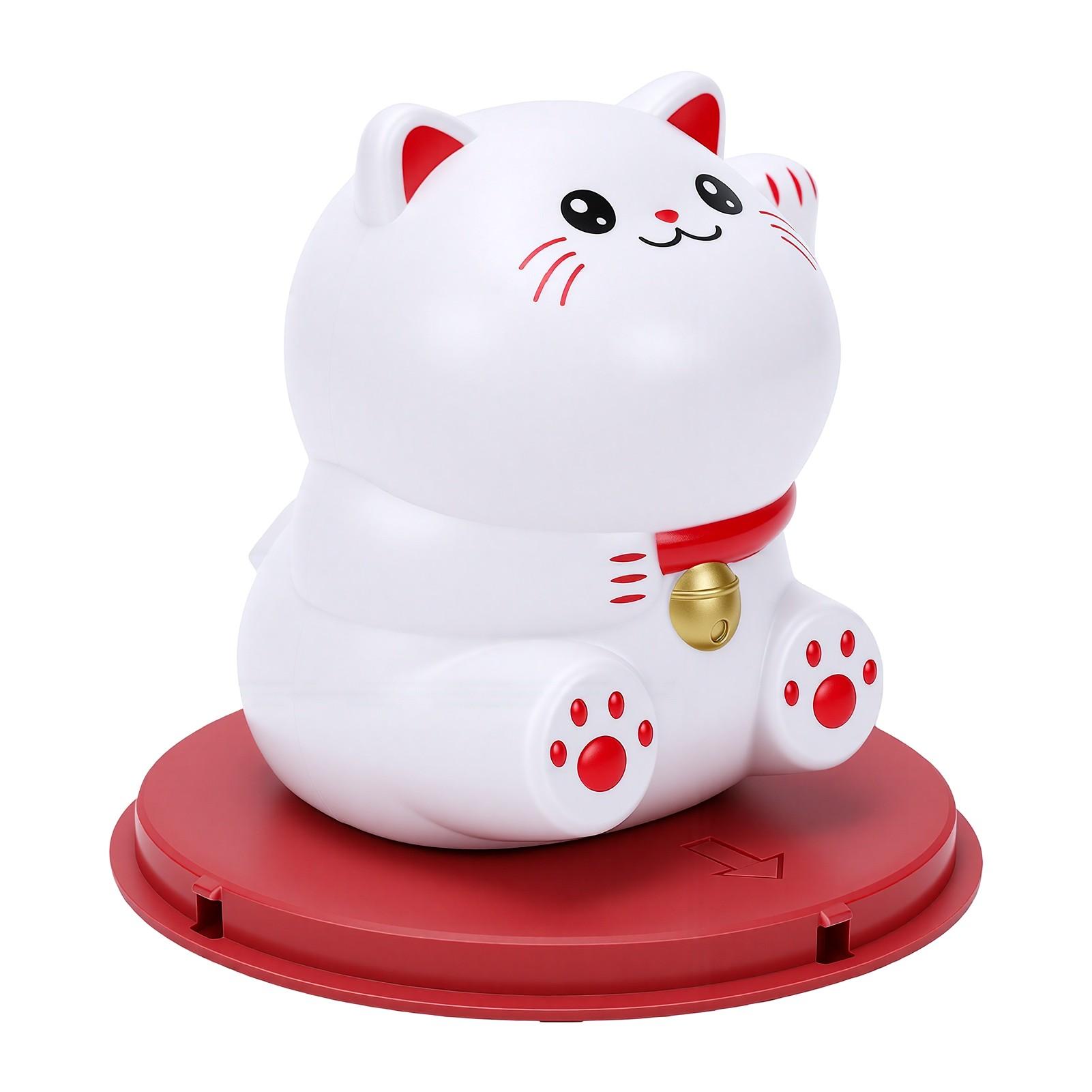 Figurine de Chat Agitant Solaire Lucky Kitty Ornement pour Tableau de Bord de Voiture Bureau Table de Maison Décoration