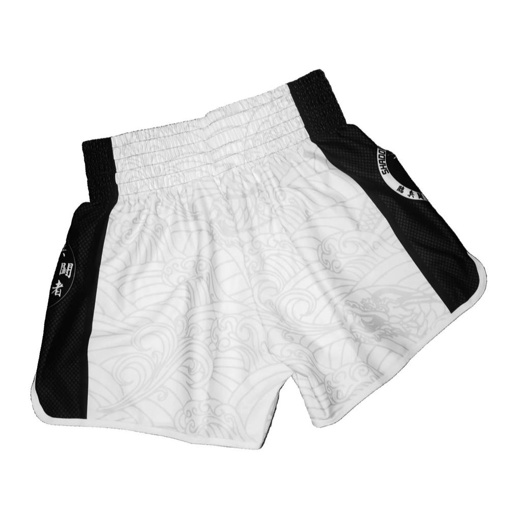 Black White Ninja Warrior Muay Thai Kickboxing Boxing MMA UFC Casual Shorts Gym Sport Unisex Men Women Workout Quick Dry Print Elastic High Waist