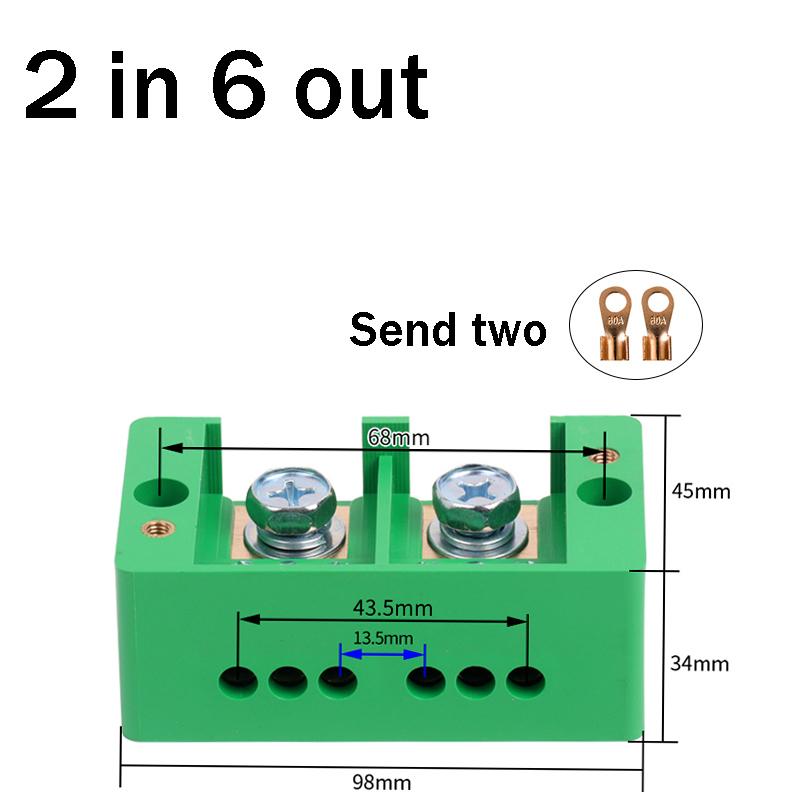 Single Phase 2-in 4 / 6 / 8 / 12 Outgoing Terminal Box Household Distribution Box Junction Box Terminal Block 220 V