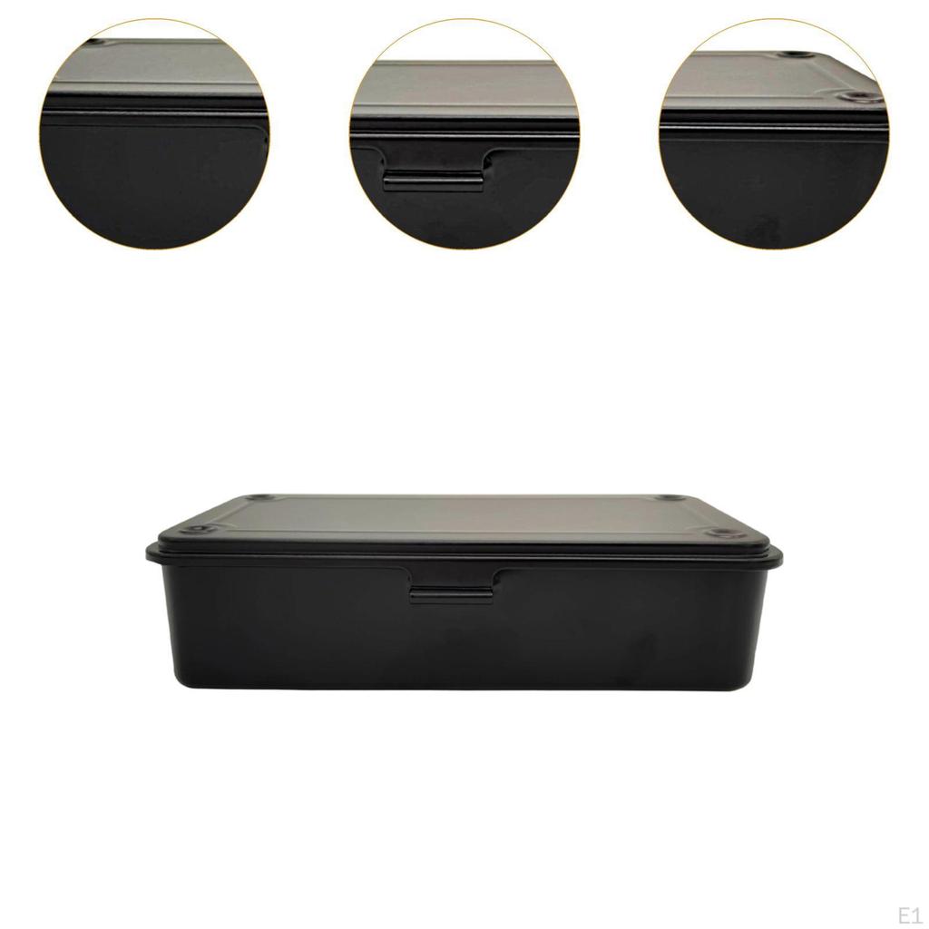 Iron Storage Box Container Desktop Portable Note Organizer Metal Case for Mechanics Tools Stamp Tape