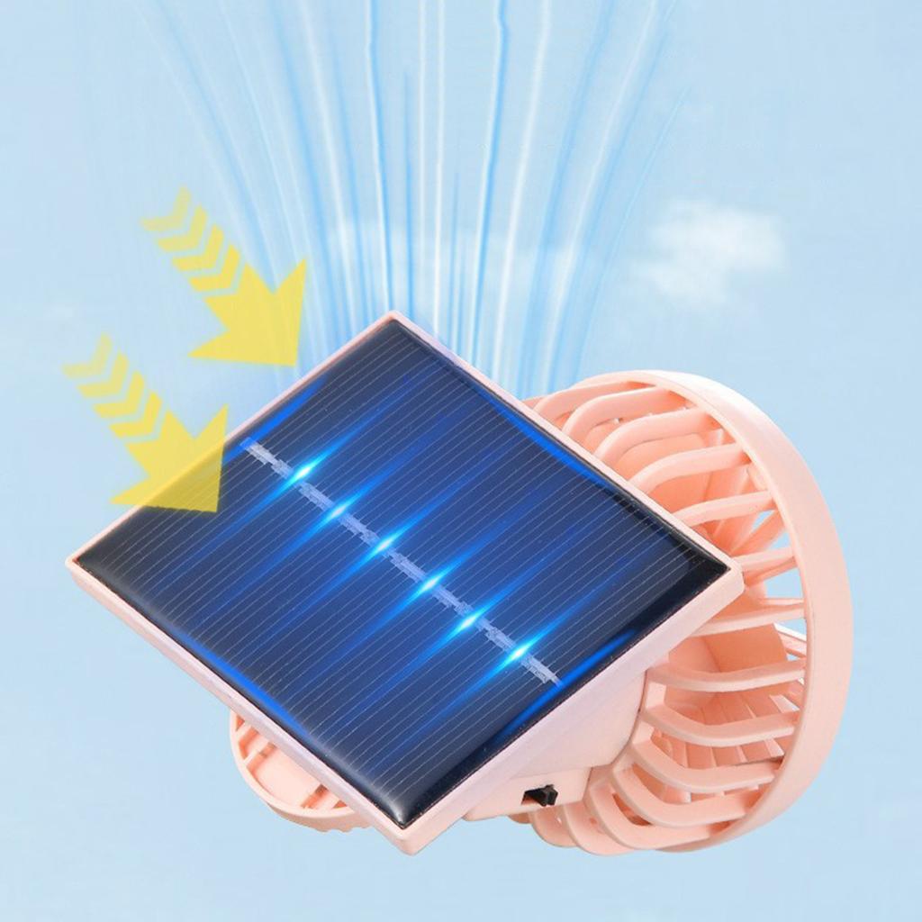 Solarenergie & Tragbare Klemmenlüfter mit Doppelstromversorgung Solar-Hutklemmenlüfter mit Solarenergie für Outdoor-Wanderungen Angeln Sport