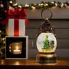 Retro Christmas Snow Globe Lantern Hand-held Christmas Snow Globe Lantern Glitter Decor USB Charging Christmas Snowball Lantern