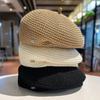 Ladies Pleated Paper Straw Beret Summer Milk Silk Knitted Breathable Large Artist Fashion Painter Hat