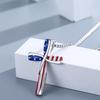 1PC American Independence Day Cross Necklace Personalized Fashion Simple Versatile Flag Pendant Men's and Women's Necklace